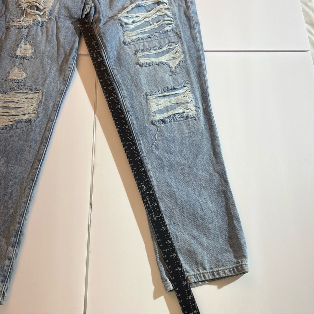High Rise Blue Distressed Jeans - Picture 12 of 15
